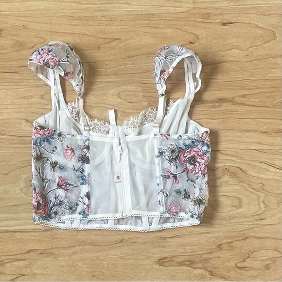 Victoria’s Secret Dream Angels Corset Multicolored Florals & White Lace Trim - Picture 7 of 9